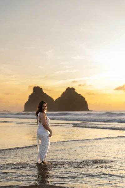 Ensaio fotográfico no por do sol em Fernando de Noronha