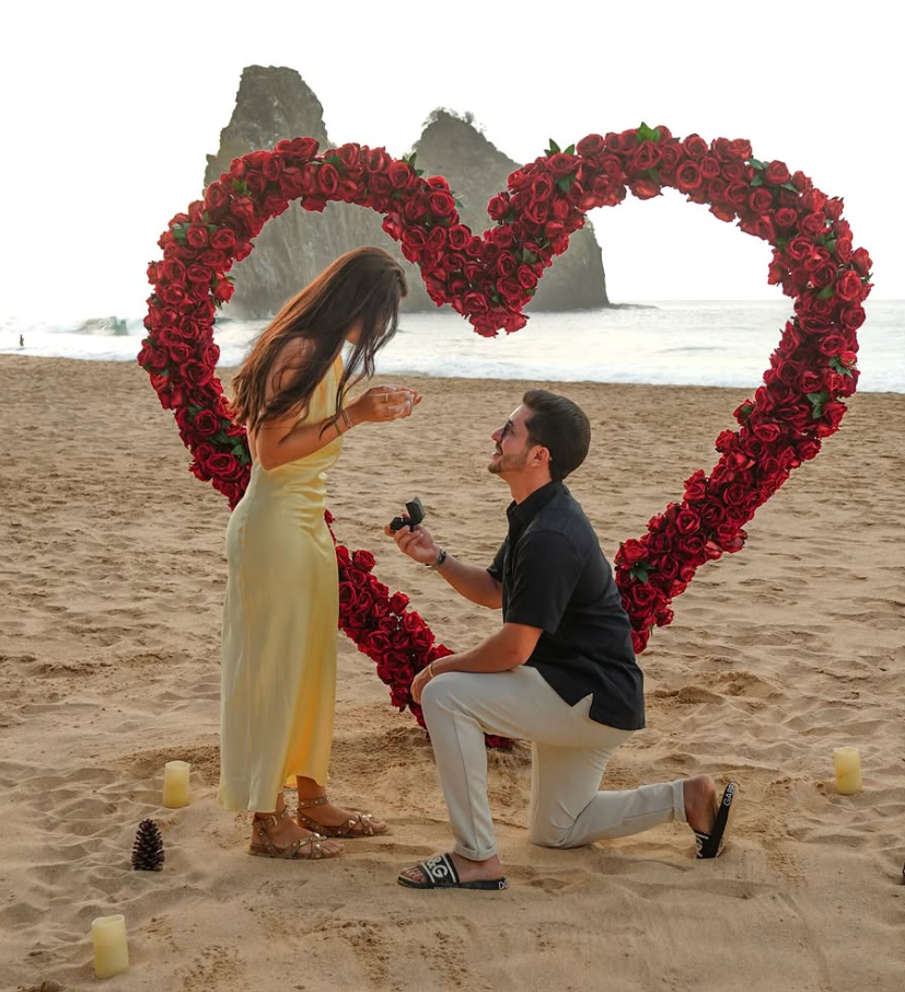 Decoração para pedido de casamento em Noronha